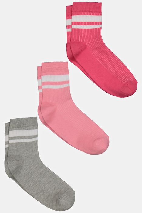 Kurzschaft-Socken, 3er-Pack, Streifen