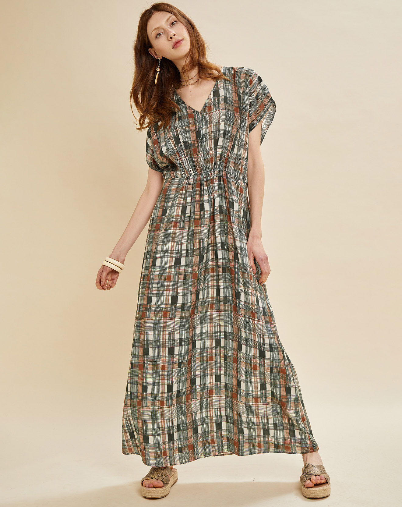 Chloé Stora Robe Milly imprimée kaki