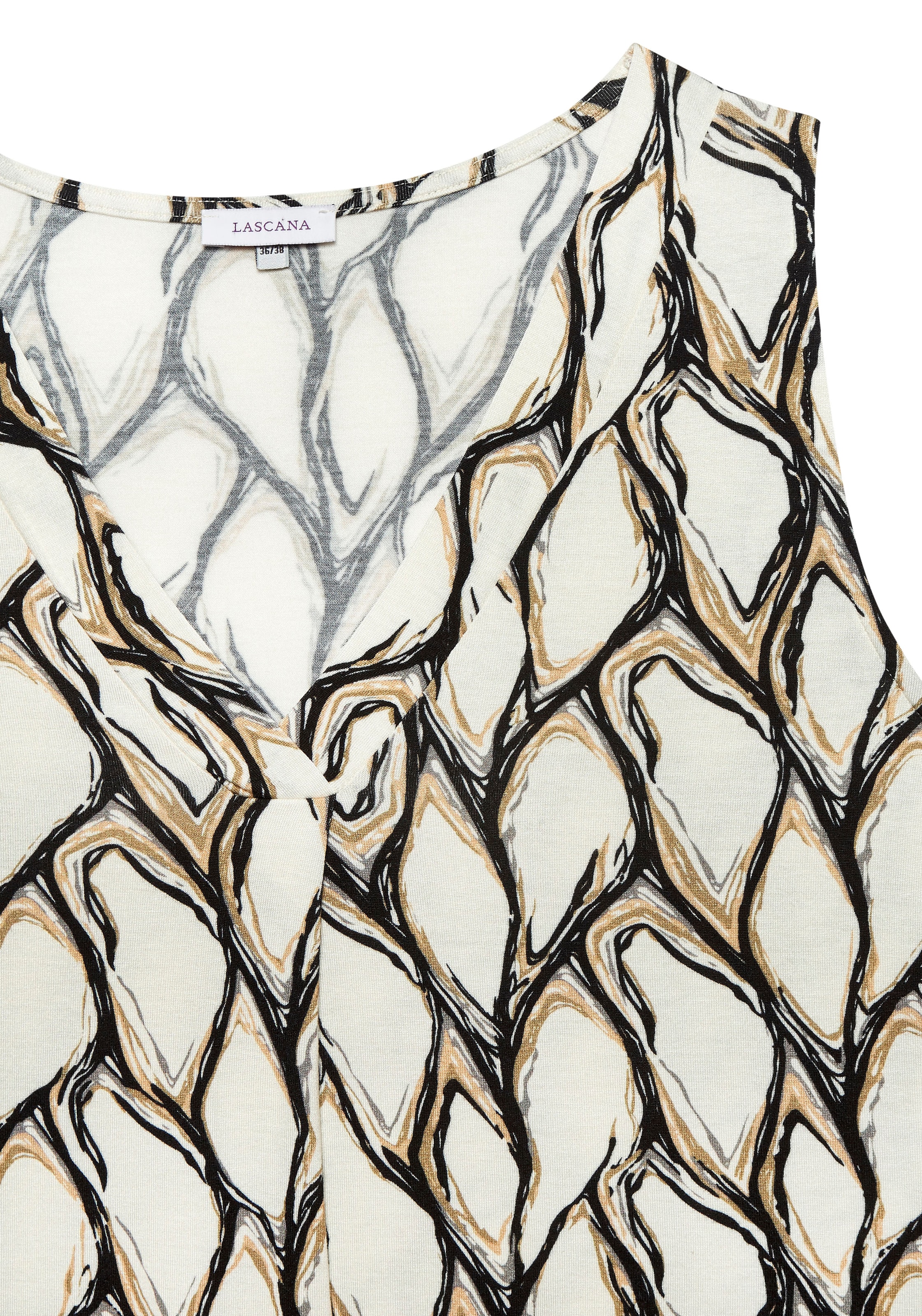 LASCANA Tanktop , mit Alloverprint und V-Ausschnitt, sommerliches Blusentop
