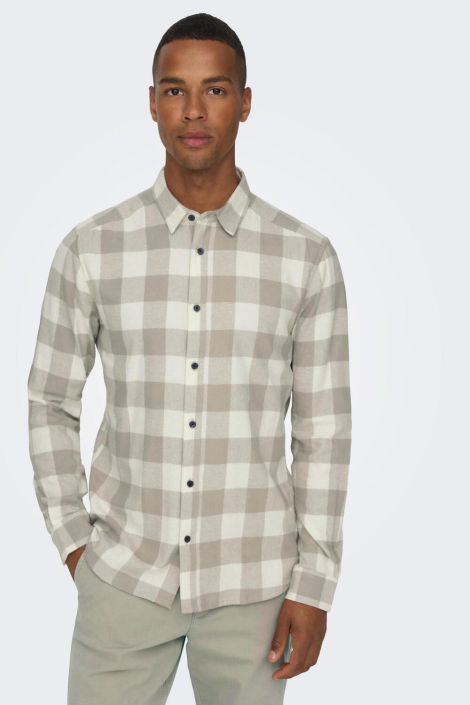 Only & Sons beige heren overhemd