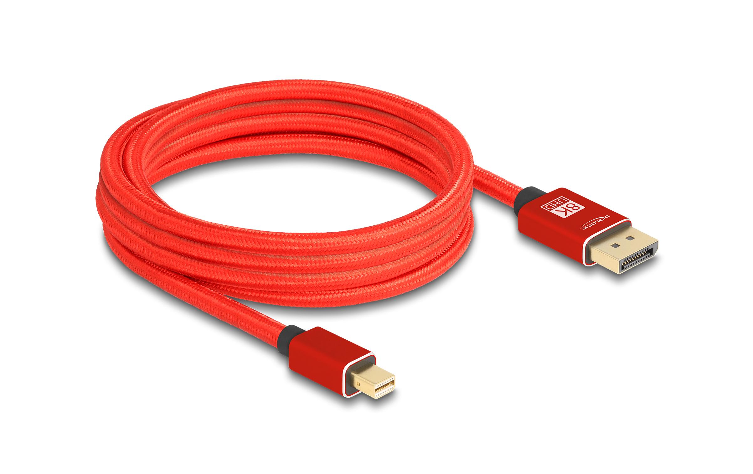 Kabel 8K 60 Hz Mini-DisplayPort - DisplayPort, 3 mDelock Mini DisplayPort zu DisplayPort Kabel 8K 60 Hz 3 m