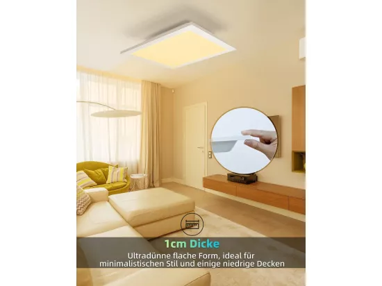 NETTLIFE Plafonnier panneau LED salon 60*60CM 40W plat 3000K