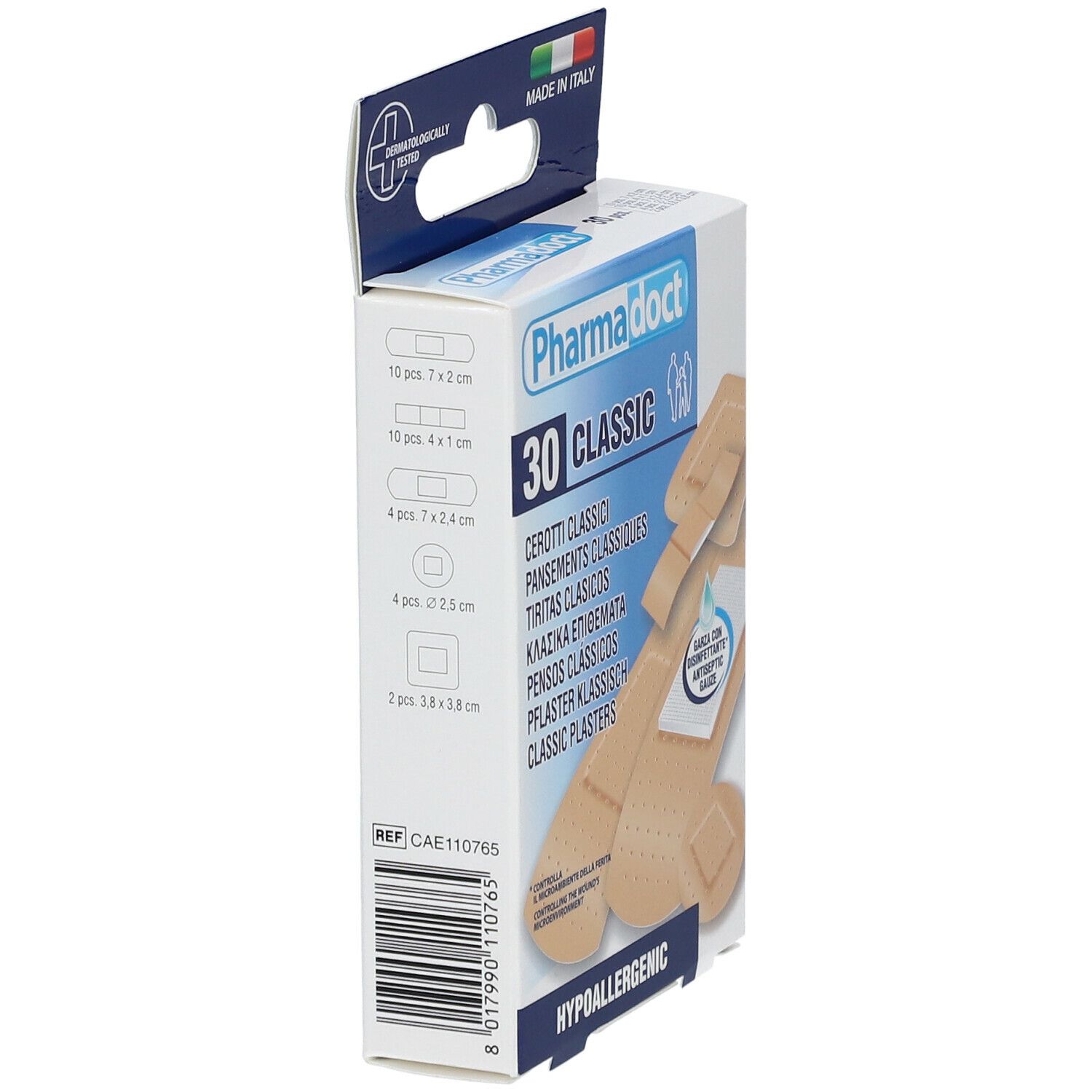 Pharmadoct Pflaster klassisch mit antiseptischer Auflage 5 Größen