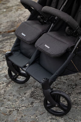 Beemoo Twin Shopper Søsken- & Tvillingvogn, Black Mélange