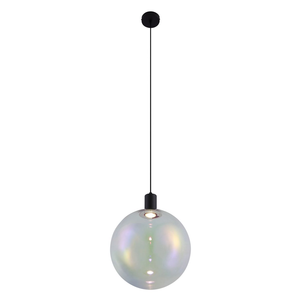 Design hanglamp zwart met regenboog glas 35cm - Mallon