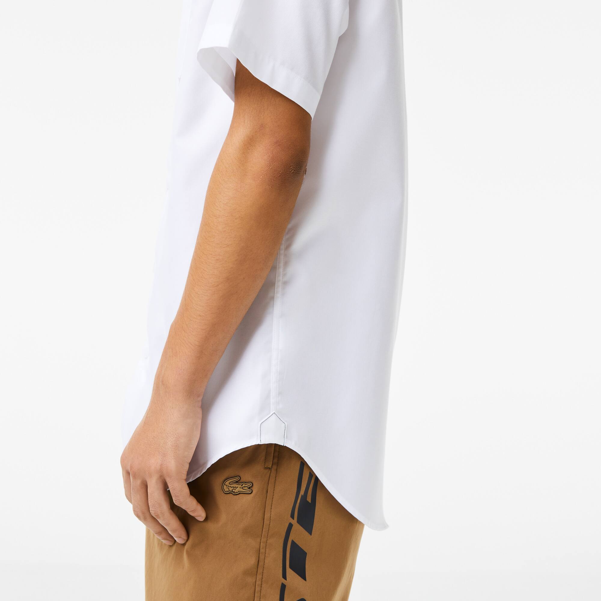 Chemise regular fit unie à manches courtes en coton premium Manches Courtes - Blanc - Lacoste - Homme