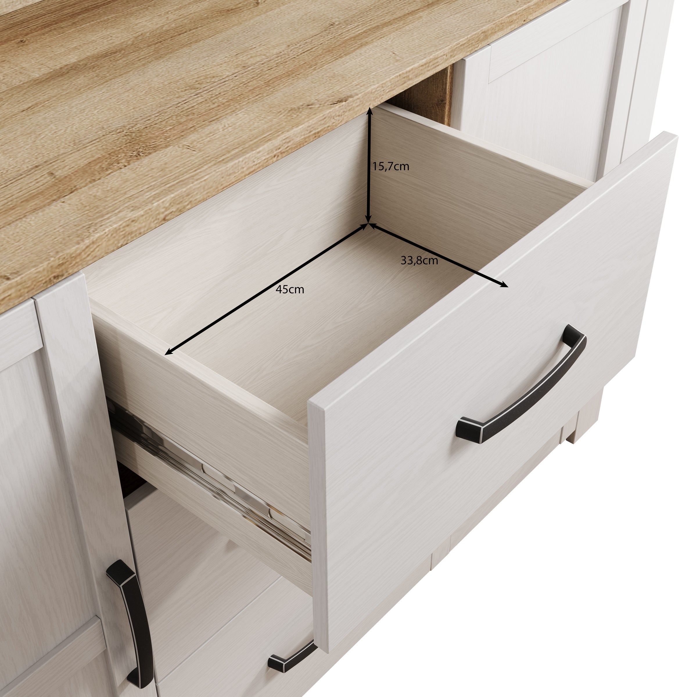 Borello - Buffetkast - Wit - 146x42x205 cm