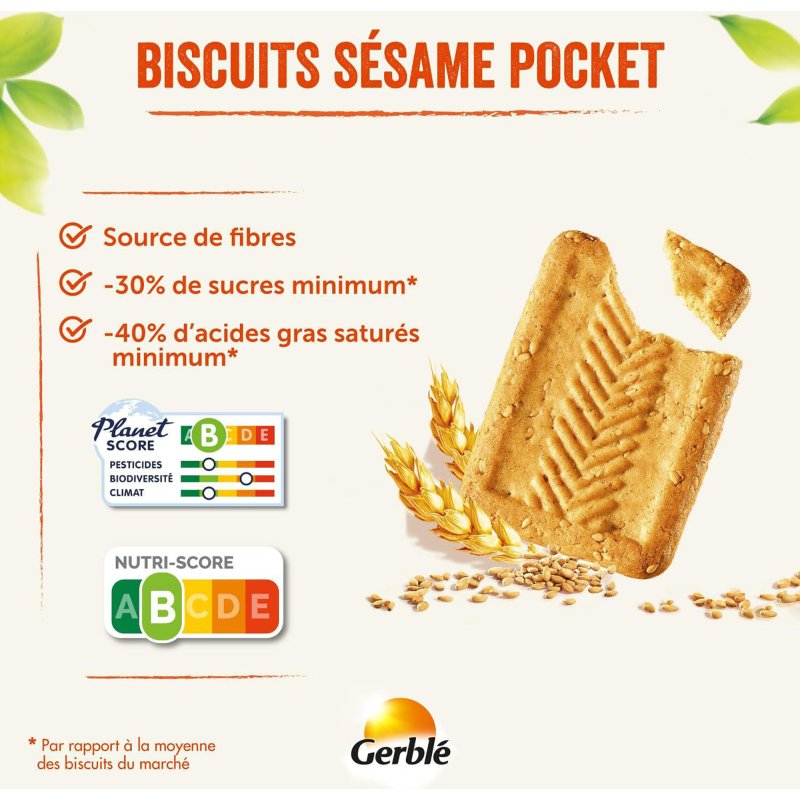 Biscuits au sésame Gerblé x 4 - Boîte de 46 g
