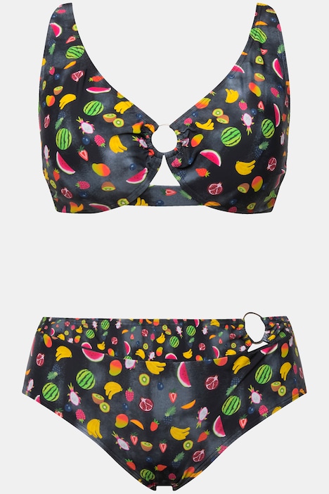 Bikini, Früchte, Zierring, Softcups, recycelt