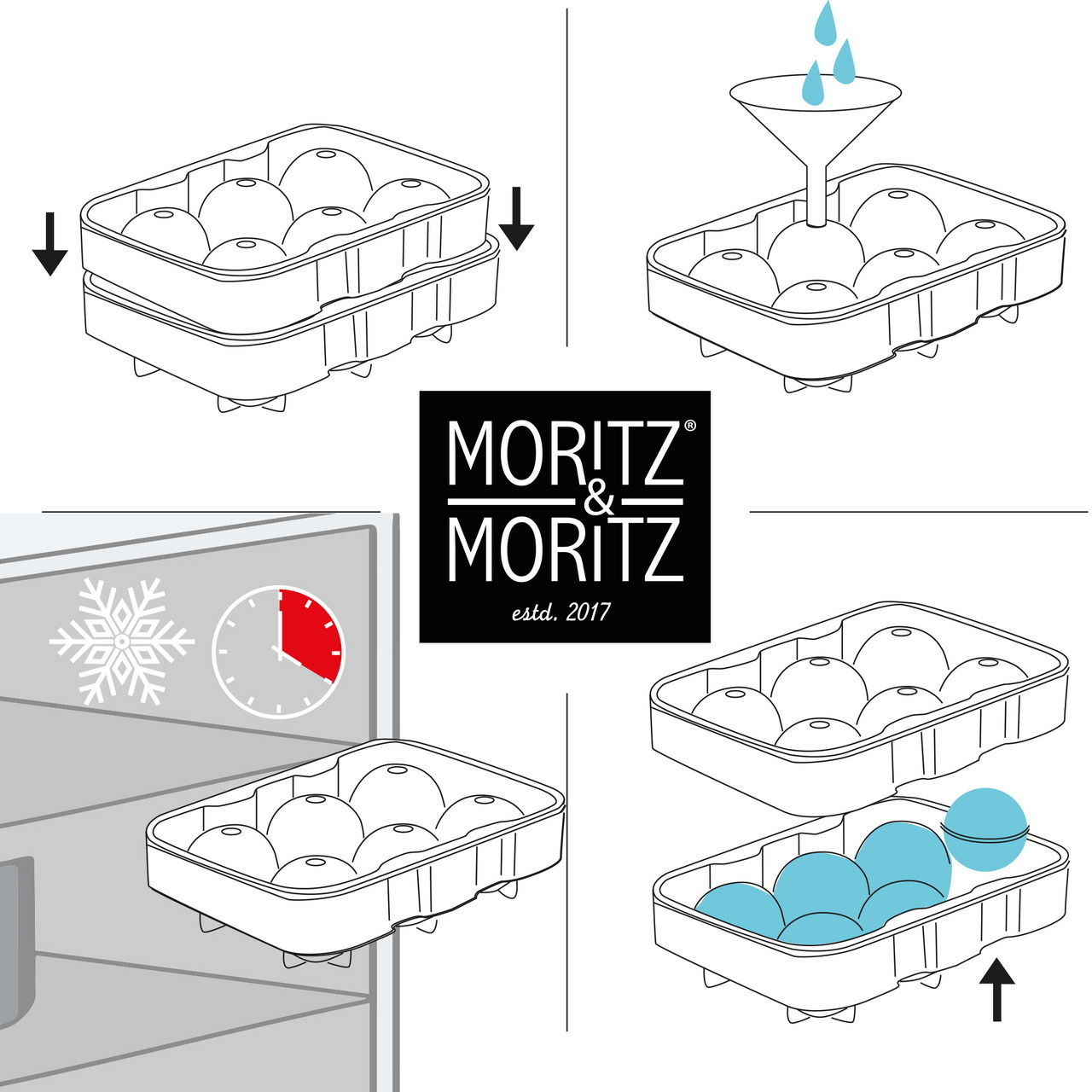 Moritz & Moritz Eiswürfelform rund  2 er Set