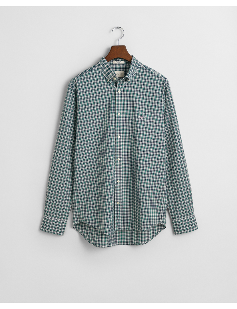 Green Regular Fit Checkered Shirt