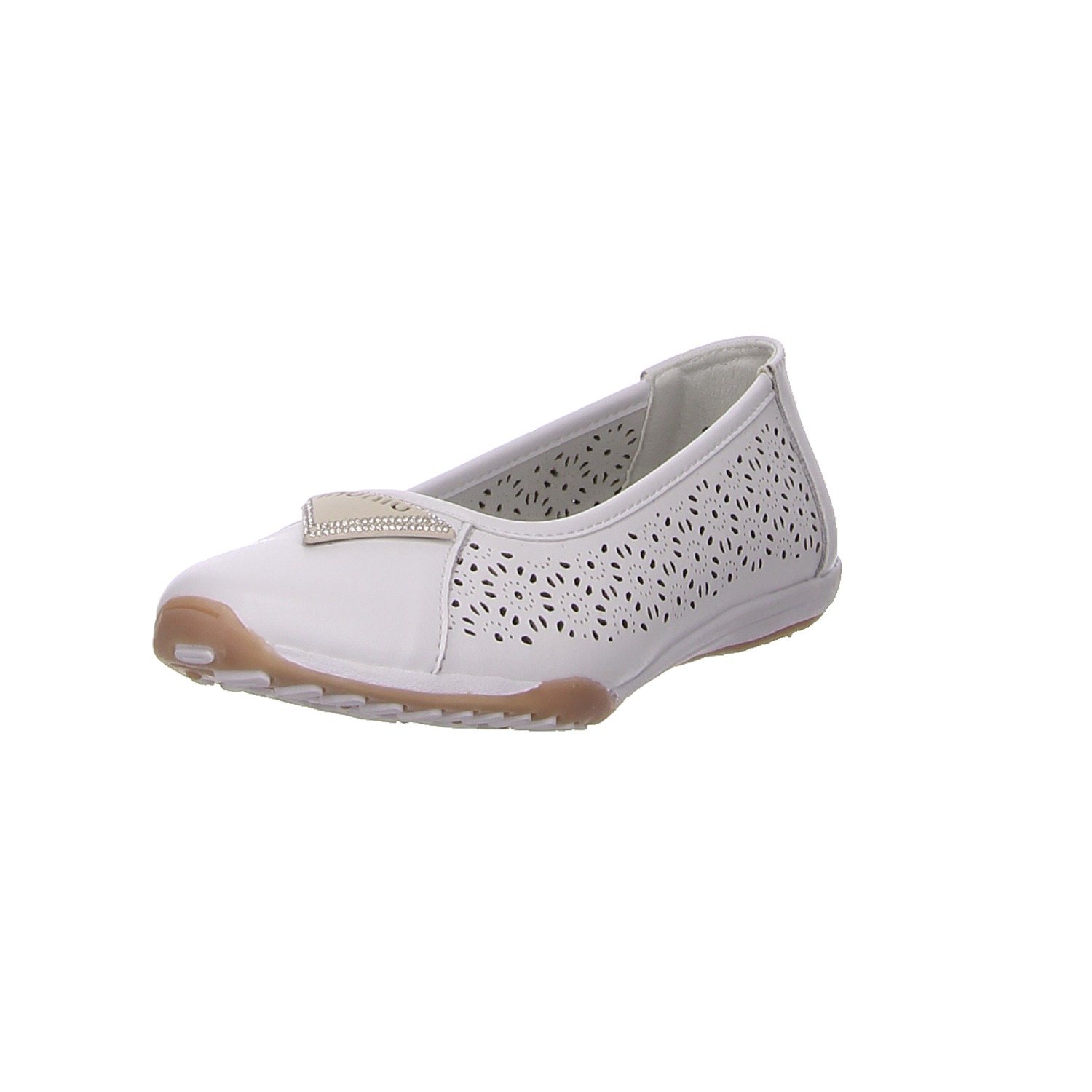 HBH Damen Ballerina weiß weiss/weiss kombi