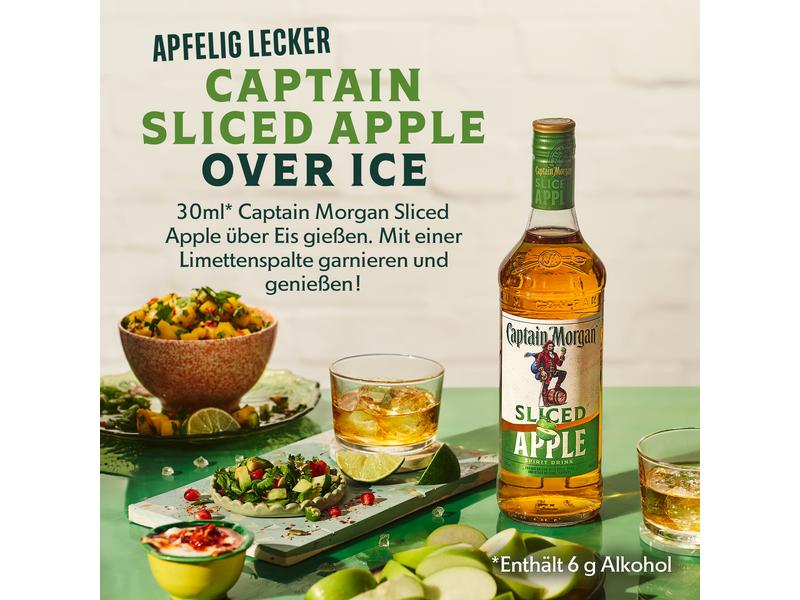 Captain Morgan Rum Sliced Apple 0.7 l Hochprozentige Spirituosen Spezialität mit knackigem Apfelaroma