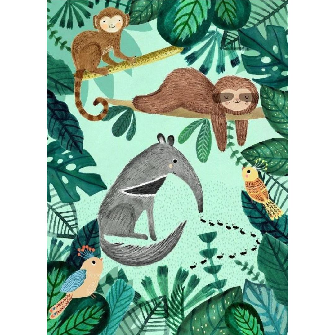 Petit monkey ansichtkaart - anteater and sloth