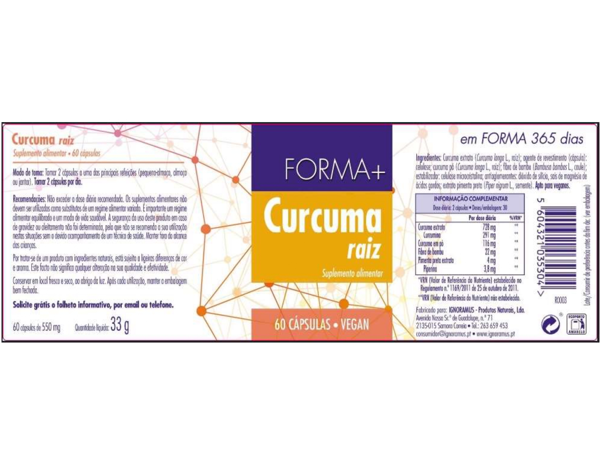 SUPLEMENTO FORMA  CURCUMA 60 CAPS