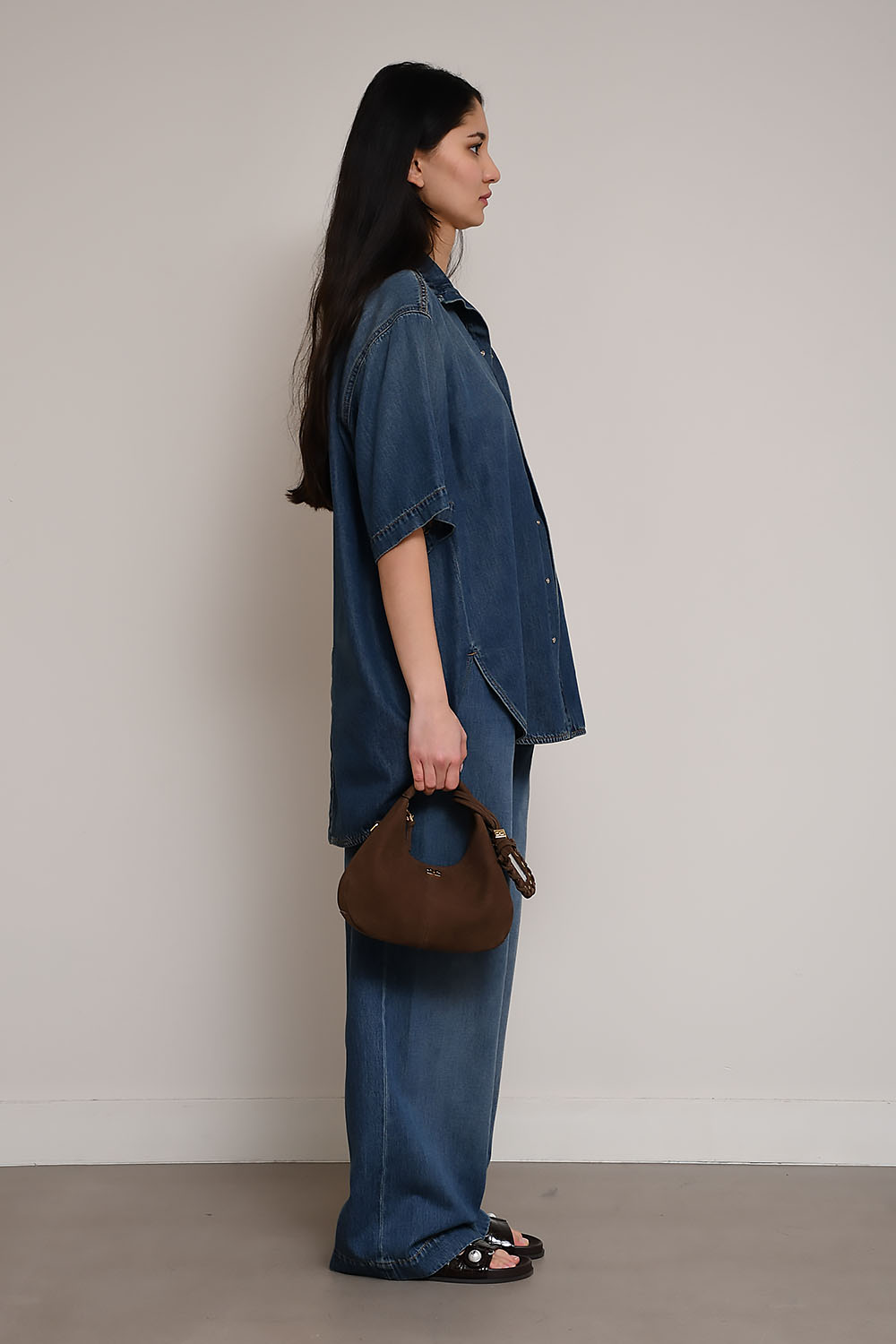 Roberta tencel denim collar shirt
