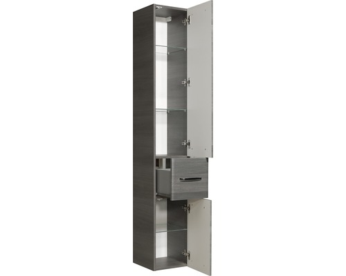 Pelipal Alika hoge kast, 30 cm breed, grafietstructuur, horizontaal gedemonteerd