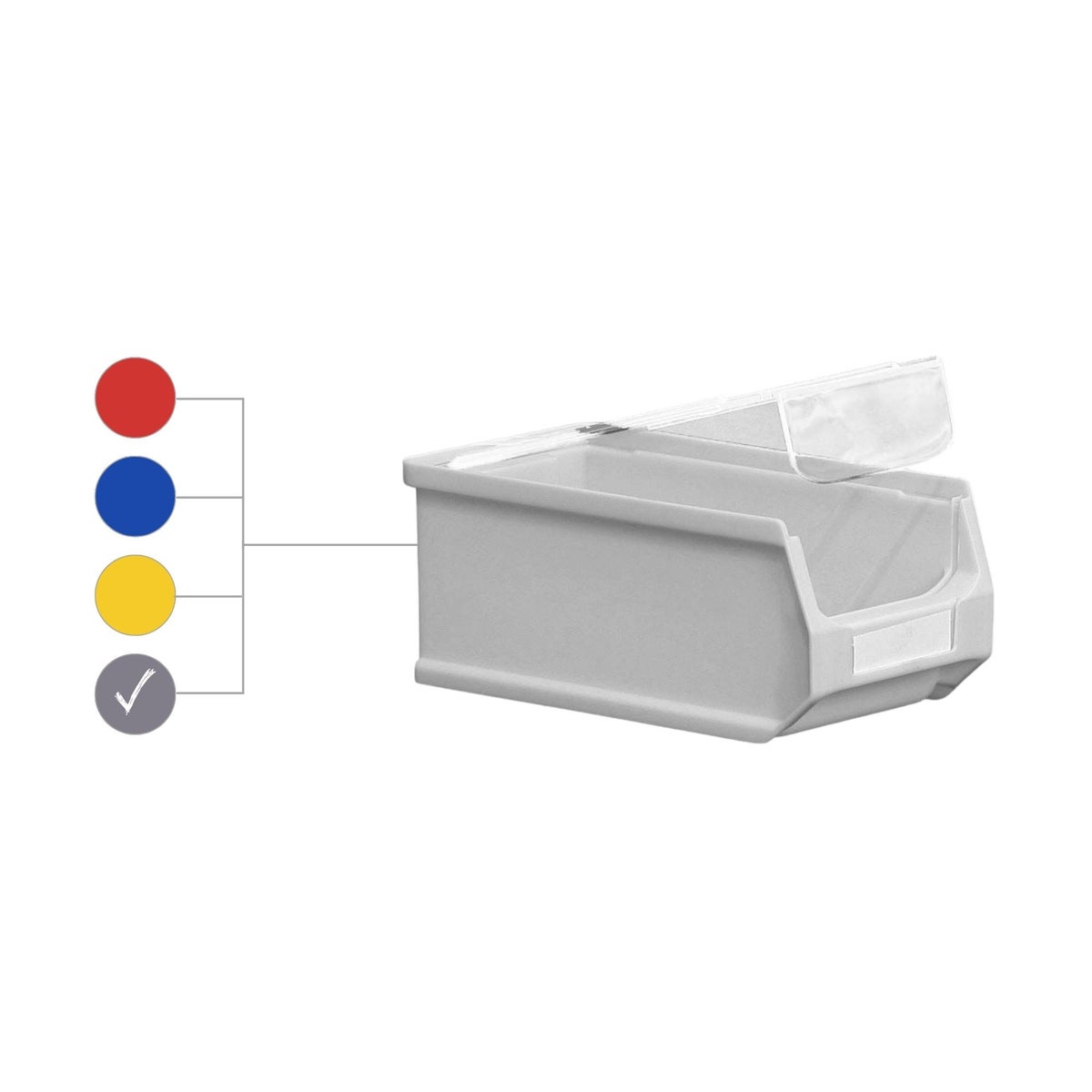 PROREGAL Value Pack 10 x Grijze Opbergdoos 2.0 Met Deksel HxBxD 7,5 x 10 x 17,5 cm 0,8 Liter Opbergdoos