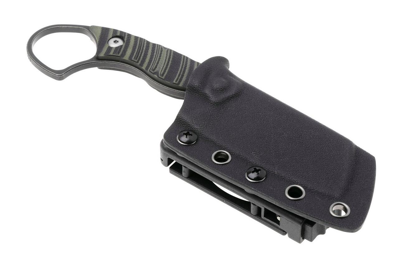 Kizer Little Rhino 1065A3, Black D2, Olive Green/Black G10 vaststaand mes, Kapuscinski Giedymin design
