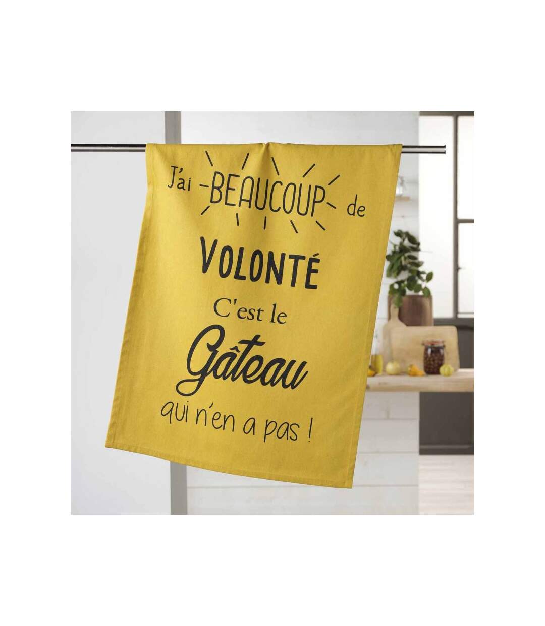 Torchon de Cuisine Gourmandise 50x70cm Jaune