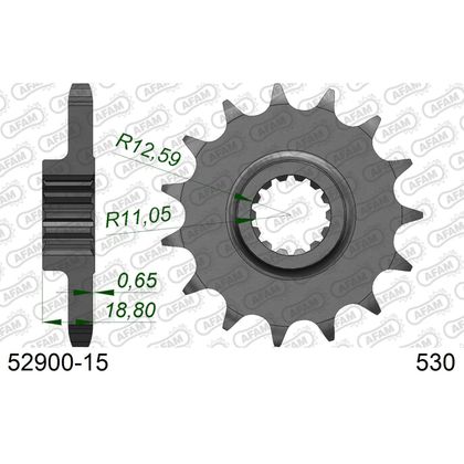 Kit chaine AFAM 530 Type Acier Premium avec pignon silencieux
