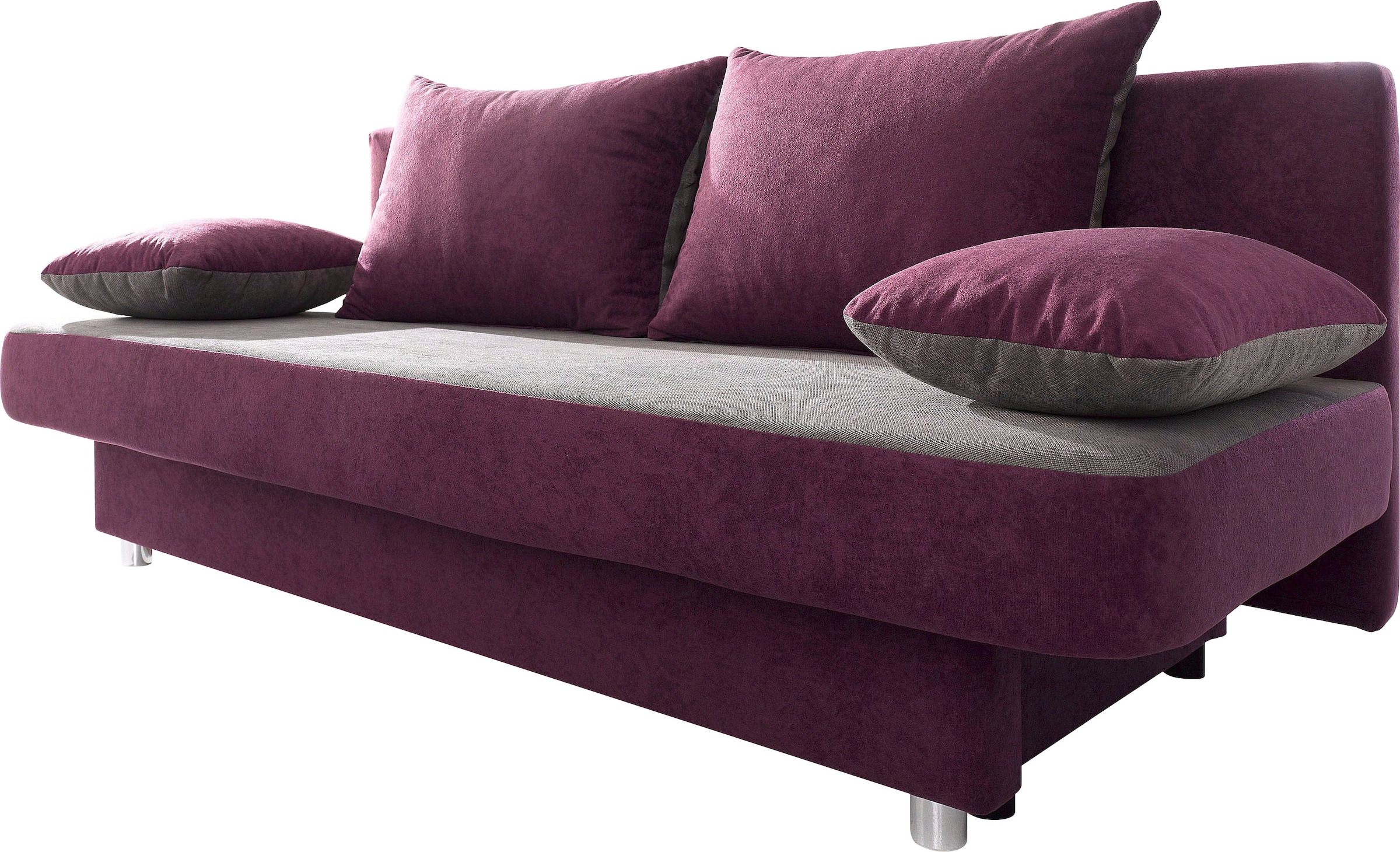 COLLECTION AB Schlafsofa »Ulla, B: 186 cm, Liegel. 142x186 cm« Bettfunktion, Bettkasten & 2 Wende-Rückenkissen