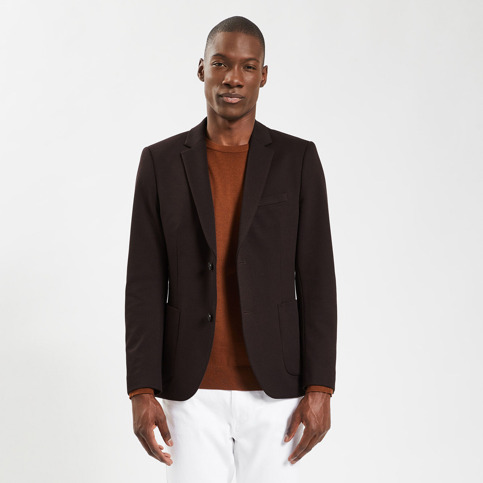 Veste maille slim Marron