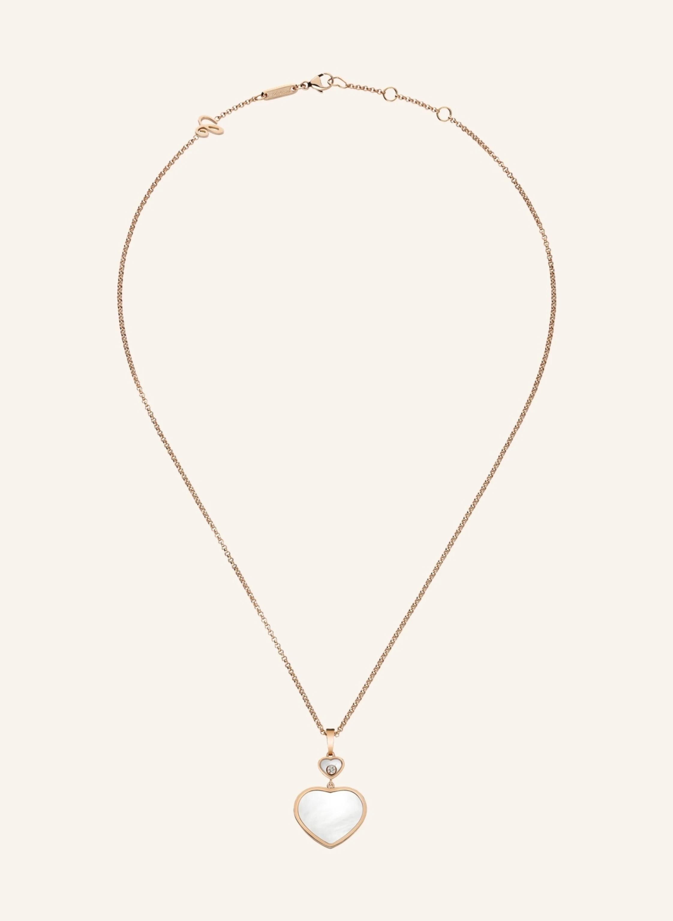 Chopard Anhänger HAPPY HEARTS Anhänger aus 18 Karat Roségold, Diamanten und Perlmutt