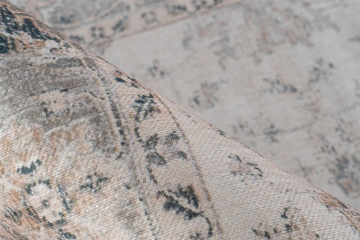 Platgeweven tapijt Serenique Multi / Beige vintage design, used look, oosters 120 x 180 cm