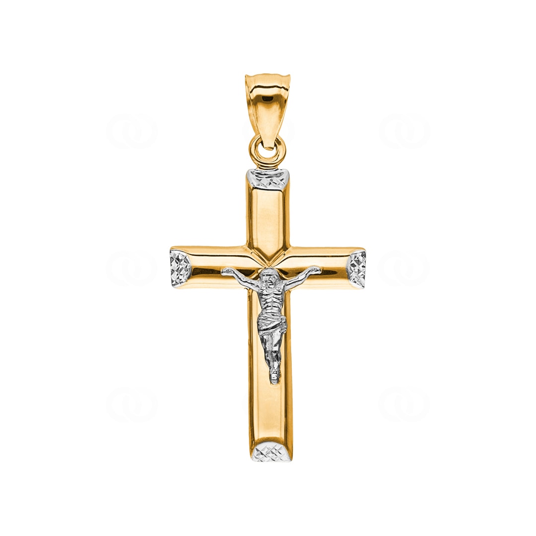 Anhänger 750/18 K Gelbgold Kreuz mit Jesus 42 x 25mm