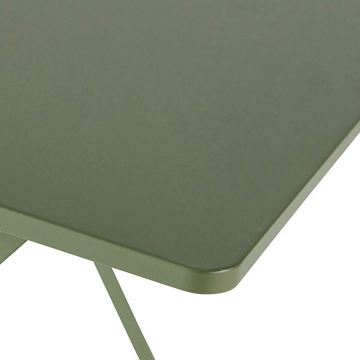 Table de jardin pliante Saba en acier coloris kaki green L.70 x l.70 x H.71 cm