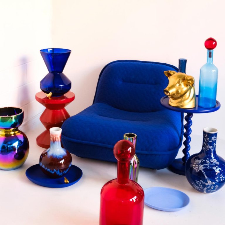 POLSPOTTEN Thick Neck vaas blauw
