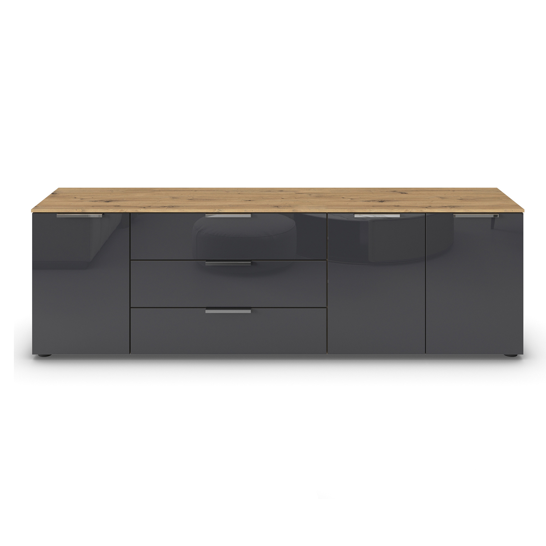 Lowboard - Artisan Eiche-Glas basalt - 199 cm