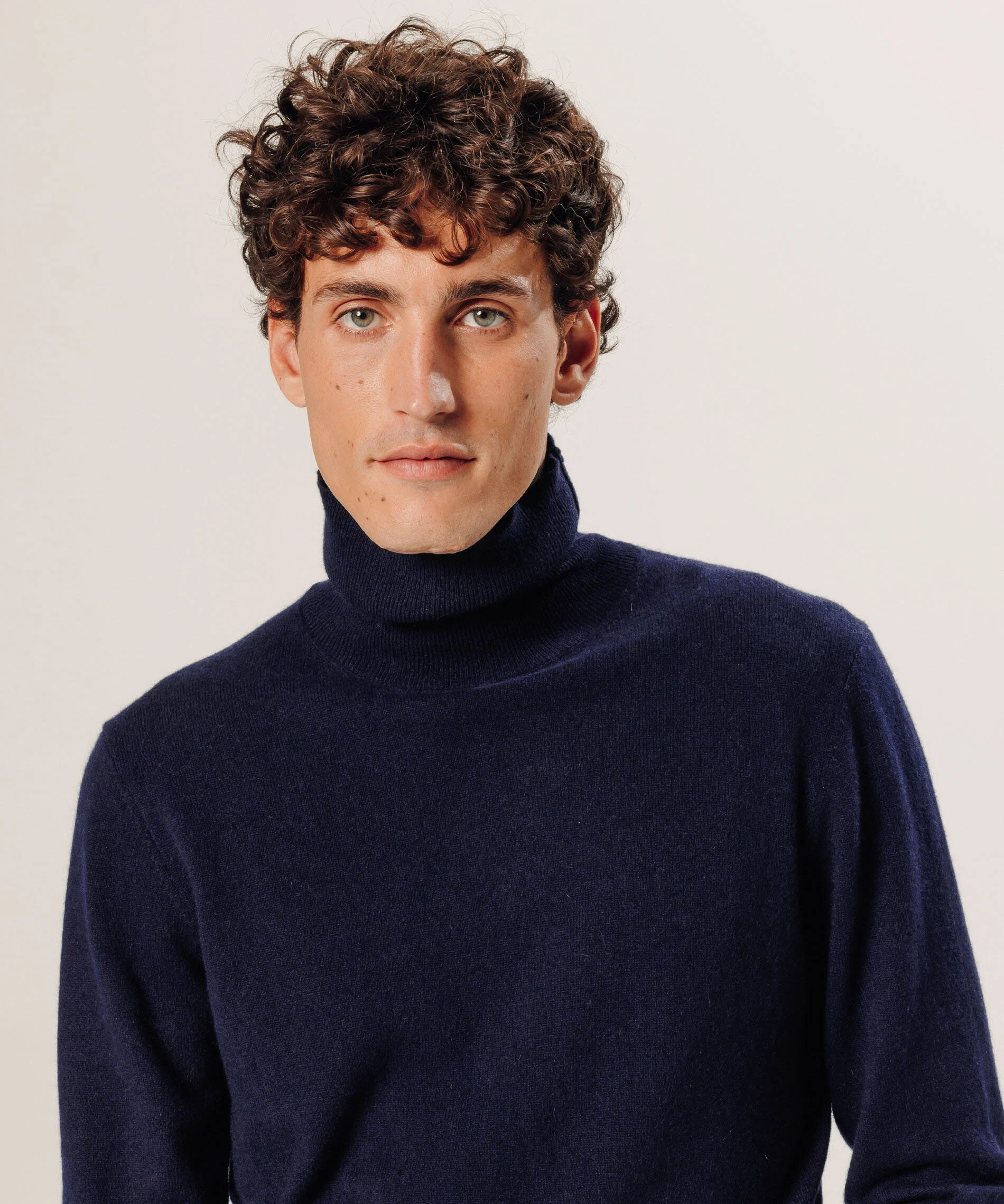 Pull col roulé en cachemire | Bleu