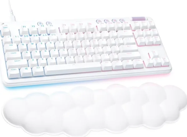 Logitech G713 - Tastatur - tenkeyless - bagbelyst - USB - layout: Nordisk - tastkontakt: Linear- hvid