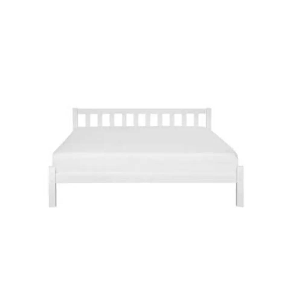 FLORAC - Tweepersoonsbed - Wit - 180 x 200 cm - Dennenhout