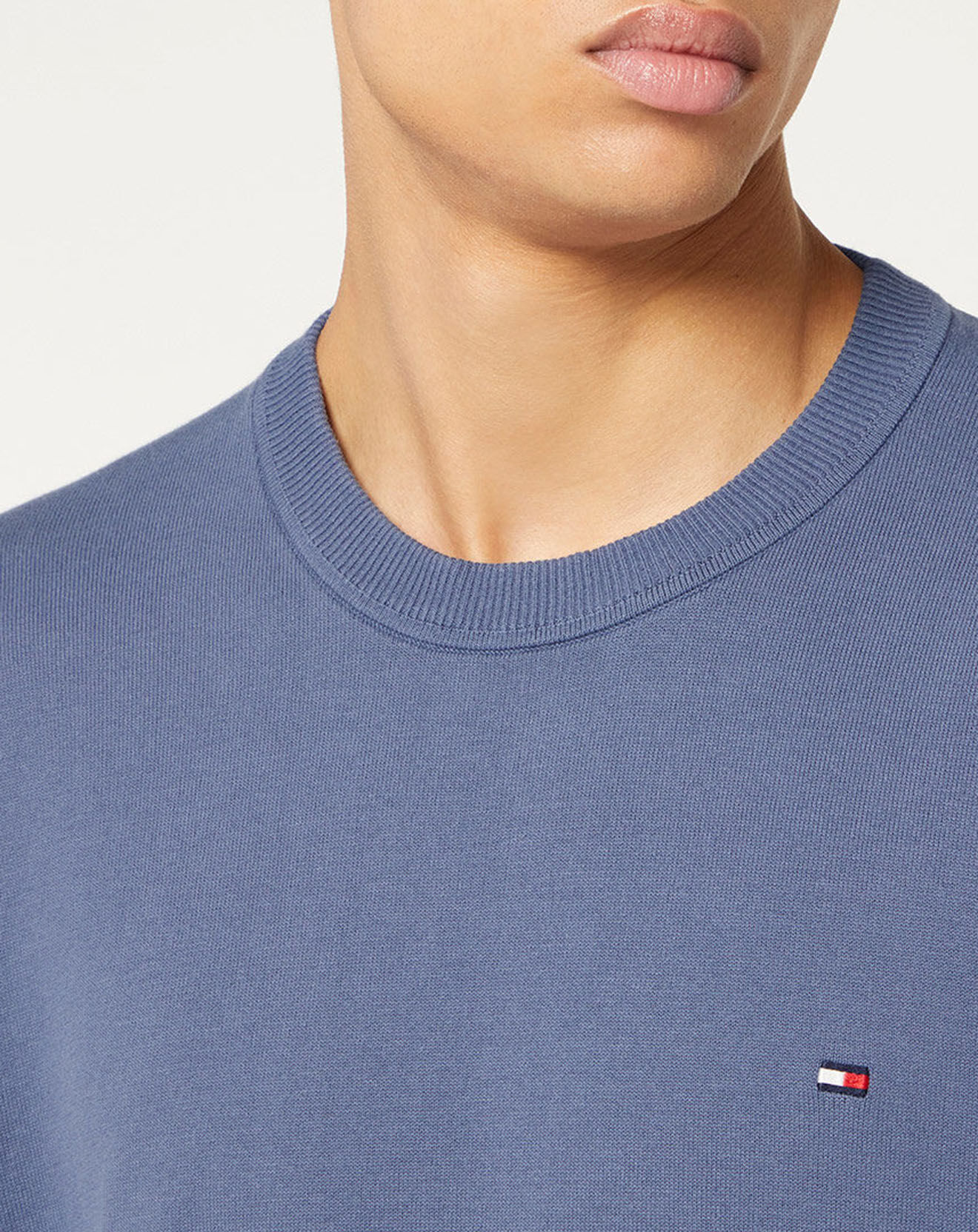 Tommy Hilfiger Pull 1985 col rond bleu vintage