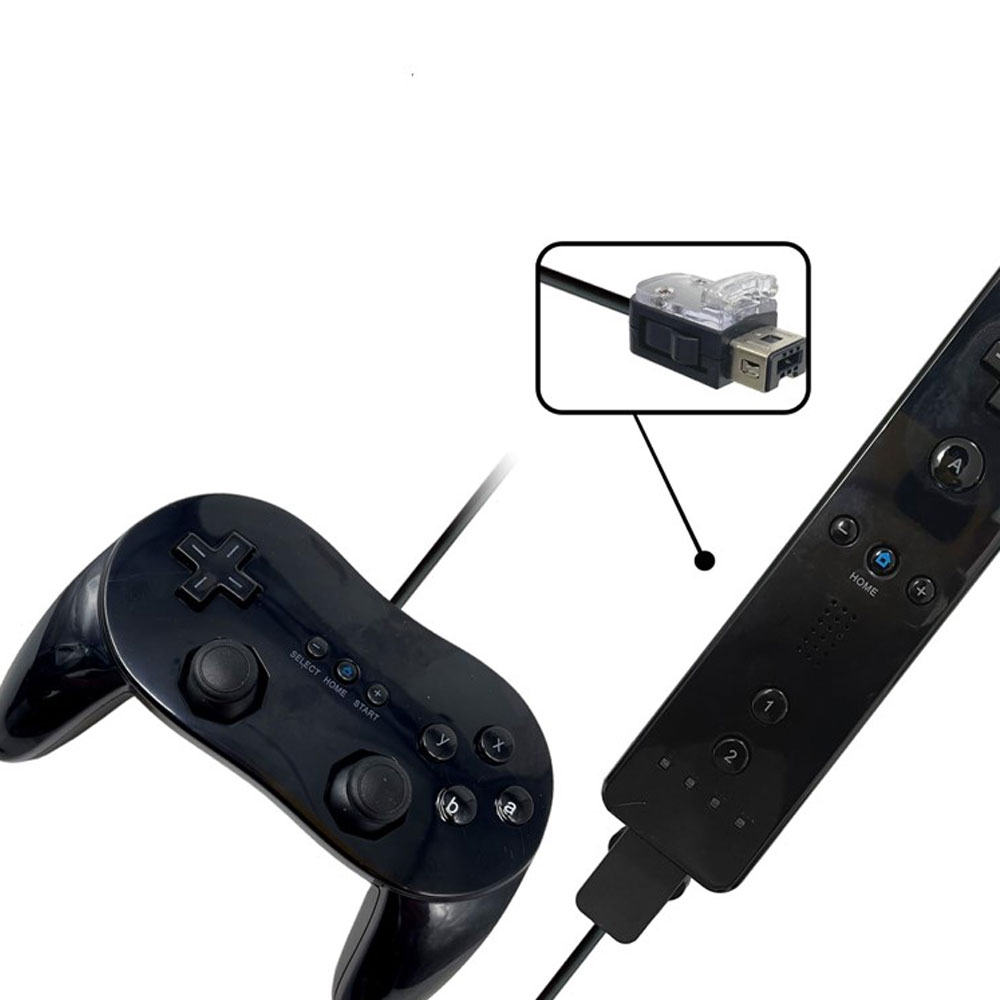 Nintendo Wii / Wii U / NES Game Pro Controller - Schwarz