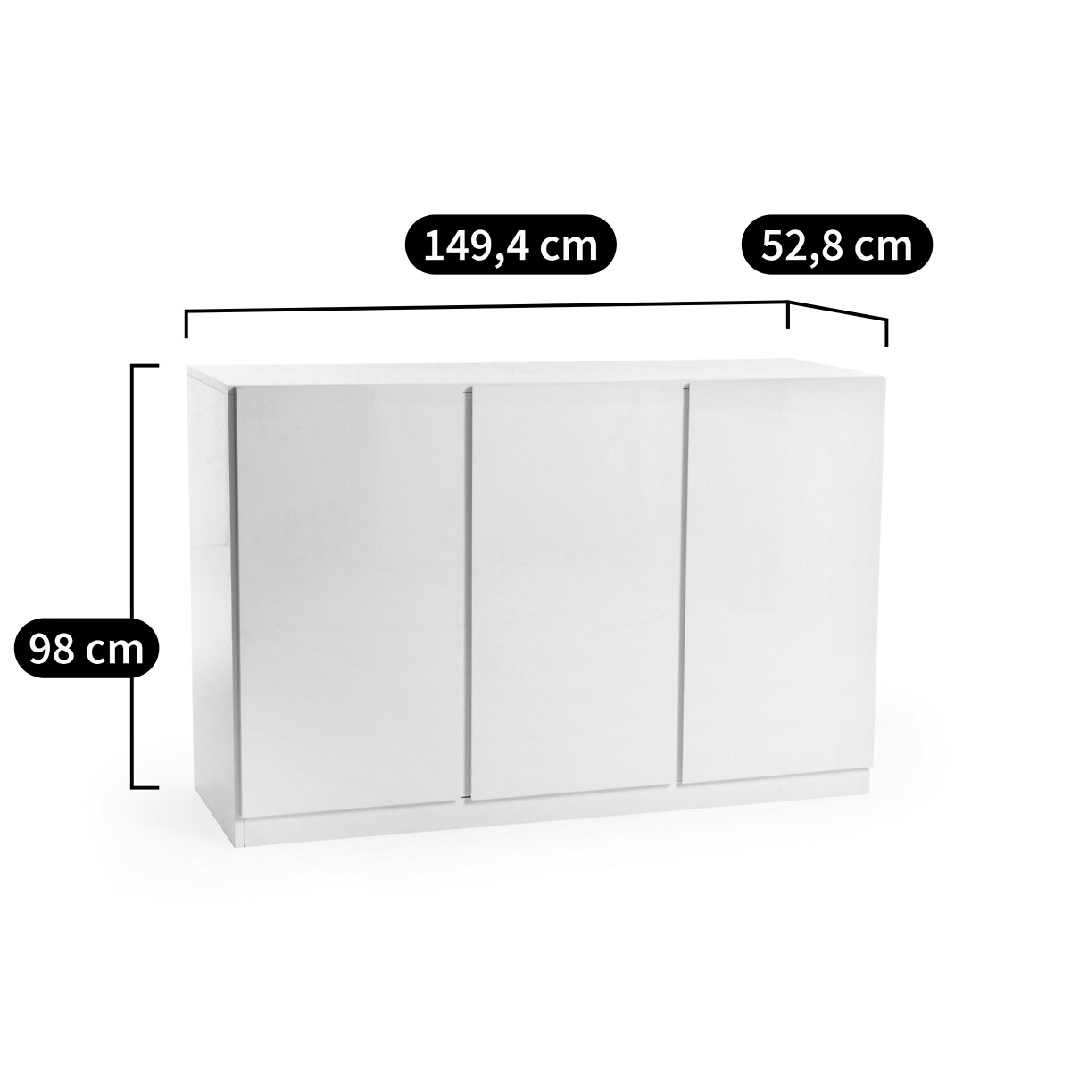 LA REDOUTE INTERIEURS<br>Roupeiro de 3 portas e armário de linho, Leo