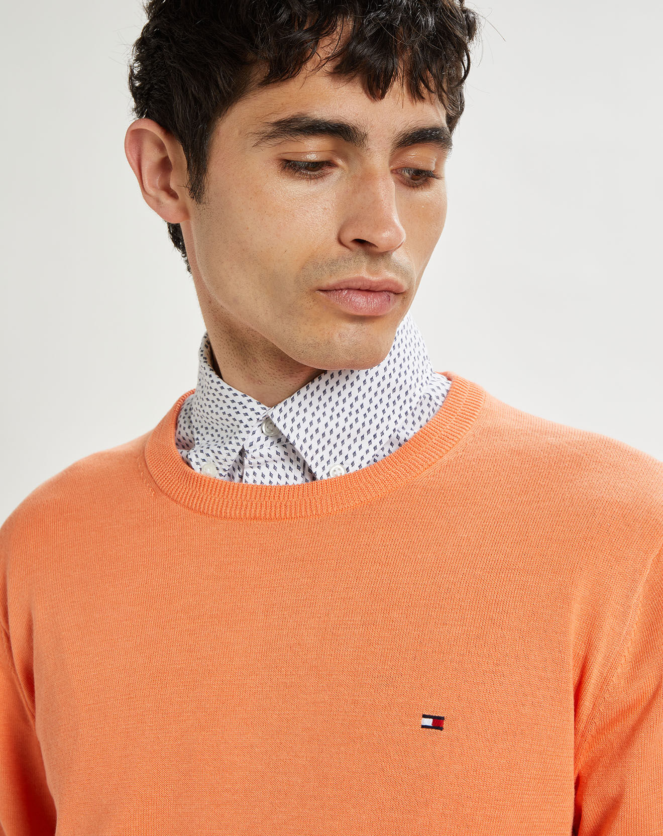 Tommy Hilfiger Pull en Coton Bio & Soie orange