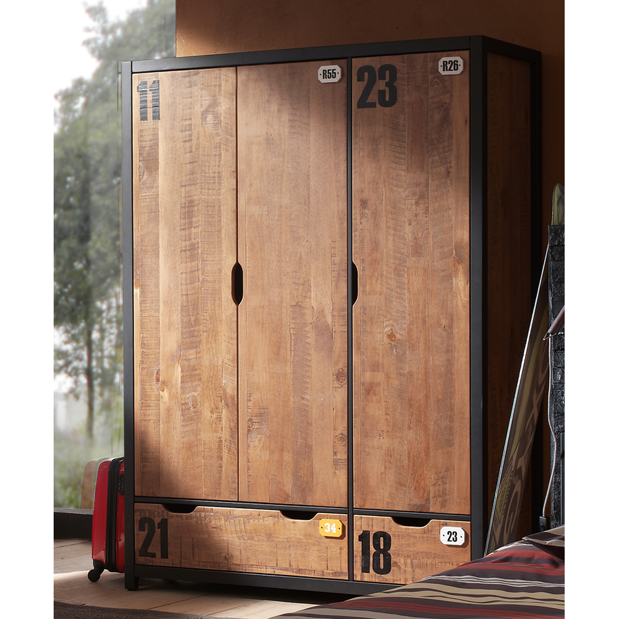 VIPACK Kleiderschrank Alex 3-türig