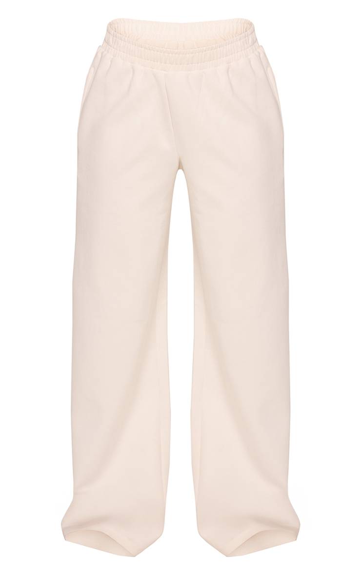Crème Pantalon De Jogging Large En Jersey Interlock