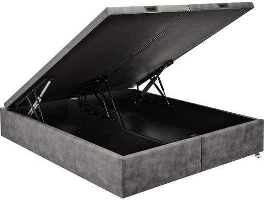 TEMPUR - Sommier 180 x 200 Premium Swift électrique 180x200 velours cendr D75