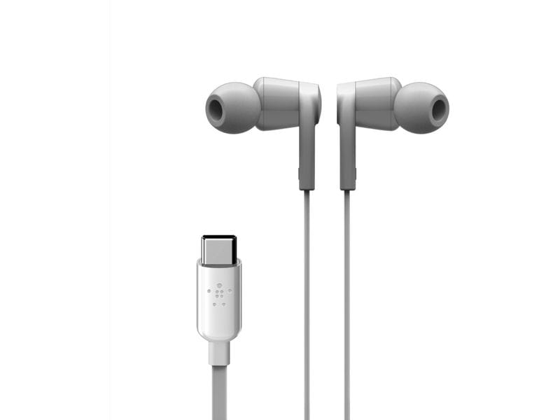 Belkin In-Ear-Kopfhörer Rockstar USB-C Anschluss Weiss Kabelgebundener In-Ear-Kopfhörer mit USBC-Anschluss