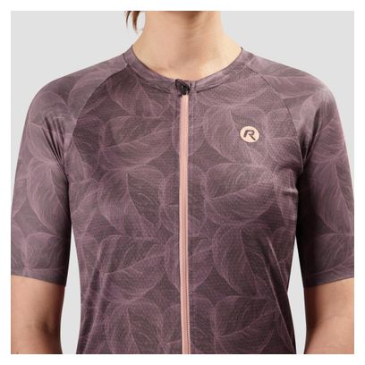 Maillot Manches Courtes Vélo Rogelli Essential Graphic II Bordeaux/Corail Femme