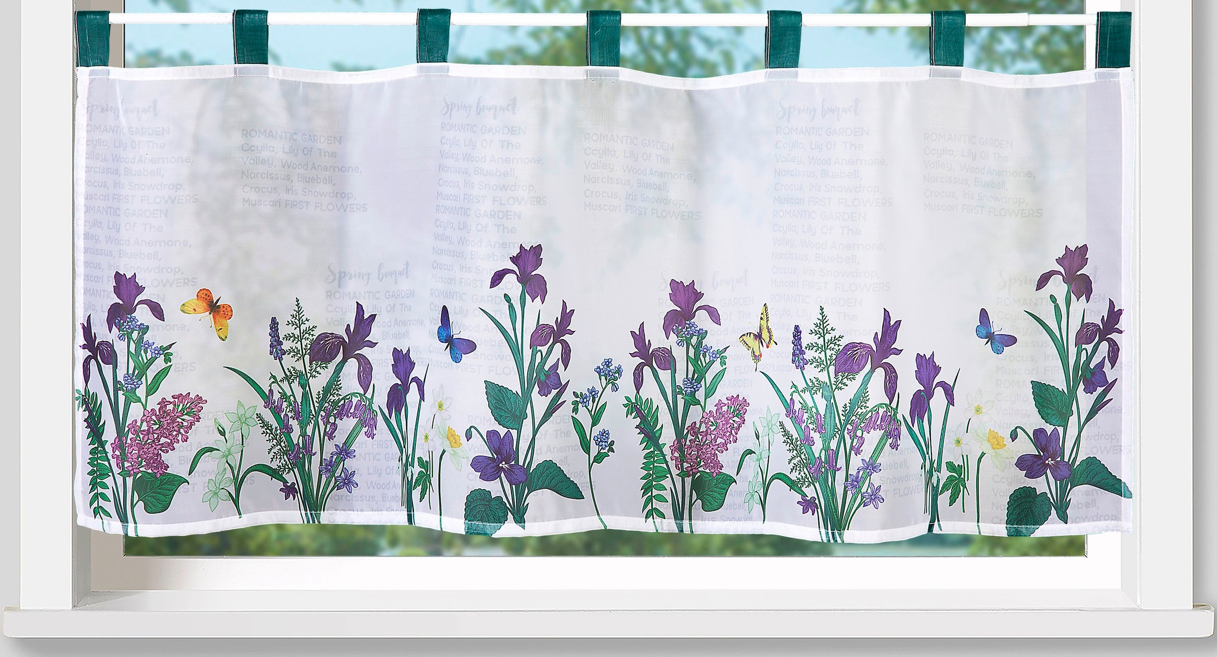 Weckbrodt Scheibengardine »Violet« Schlaufen 1 Stk. tlg. Bistro, Voile, floral, transparent, HxB 45x120cm, Gardine, Store