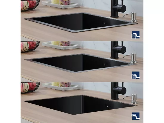 Lonheo Max Évier Cuisine1 Bac 74*44*20CM Évier Montage à Encastrer,à Fleur ou Sous-Plan Inoxydable 304 Évier avec Système Drainage, Noir,EU Modèle