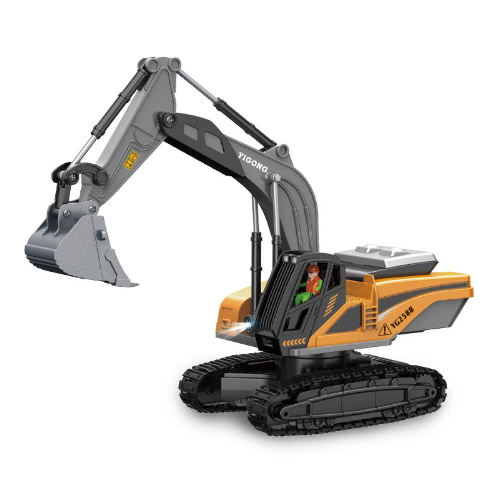 Ferngesteuerter 2.4GHz RC Spielzeug Raupenfahrzeug Bagger   Fernbedienung - Gelb