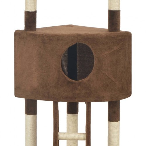 Arranhador para gatos com poste de sisal, marrom