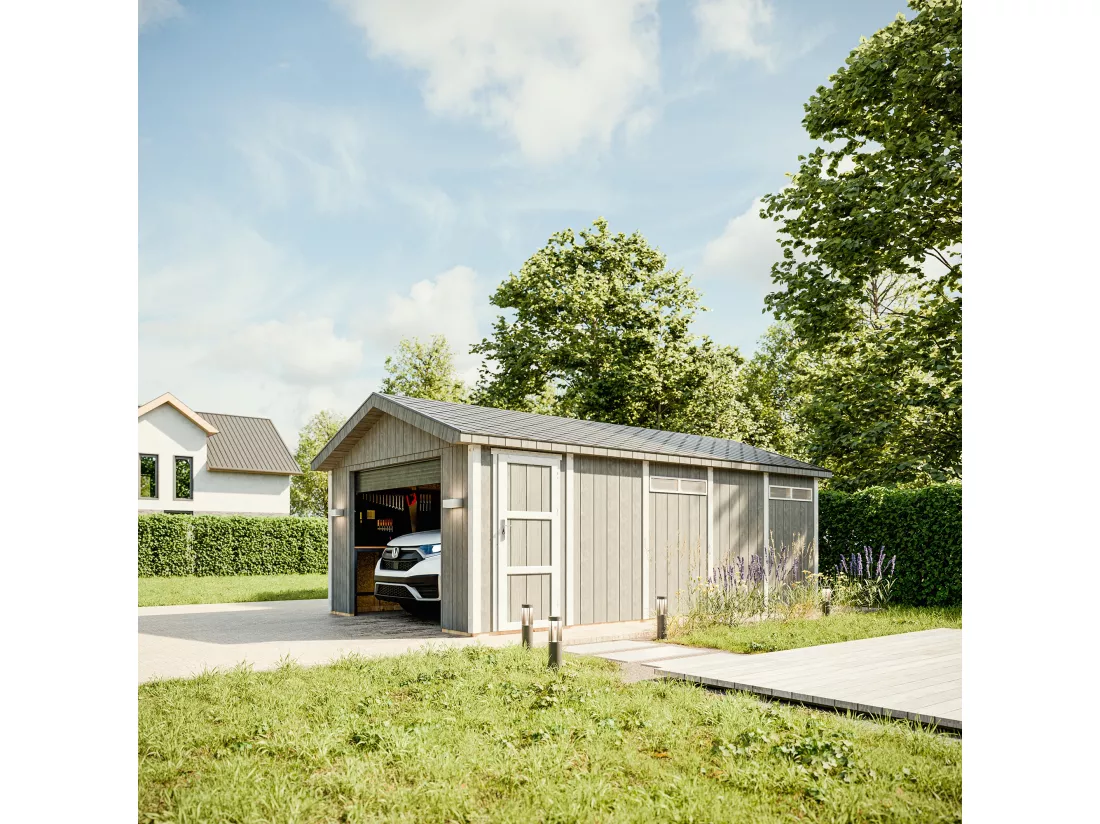 Garage Qualité Premium 21 m²- L378xl648 cm- Timbela M992B